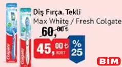 MAX WHİTE/FRESH COLGATE DİŞ FIRÇASI TEKLİ MAX WHİTE/FRESH COLGATE DİŞ FIRÇASI TEKLİ